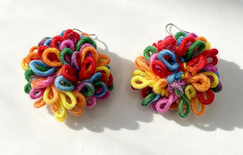 CrochetRecipe Handmade Crochet Dangle Earrings Colorful