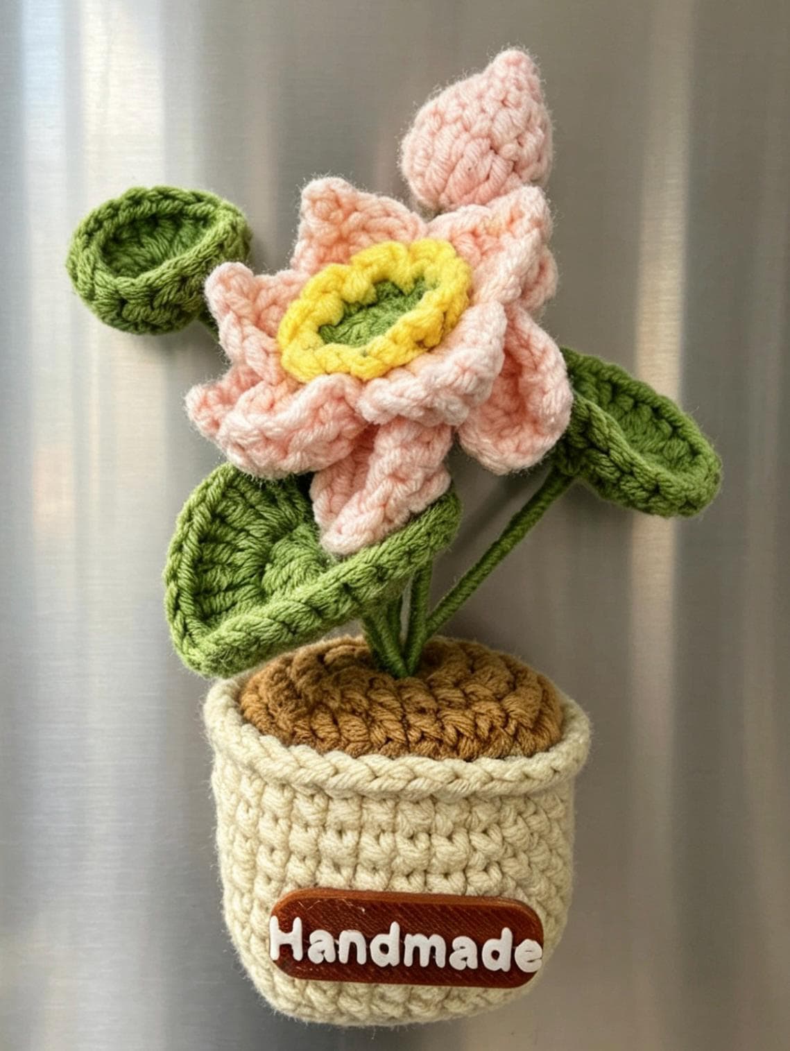 CrochetRecipe Handmade Mini Potted Plant Refrigerator Magnets 3in
