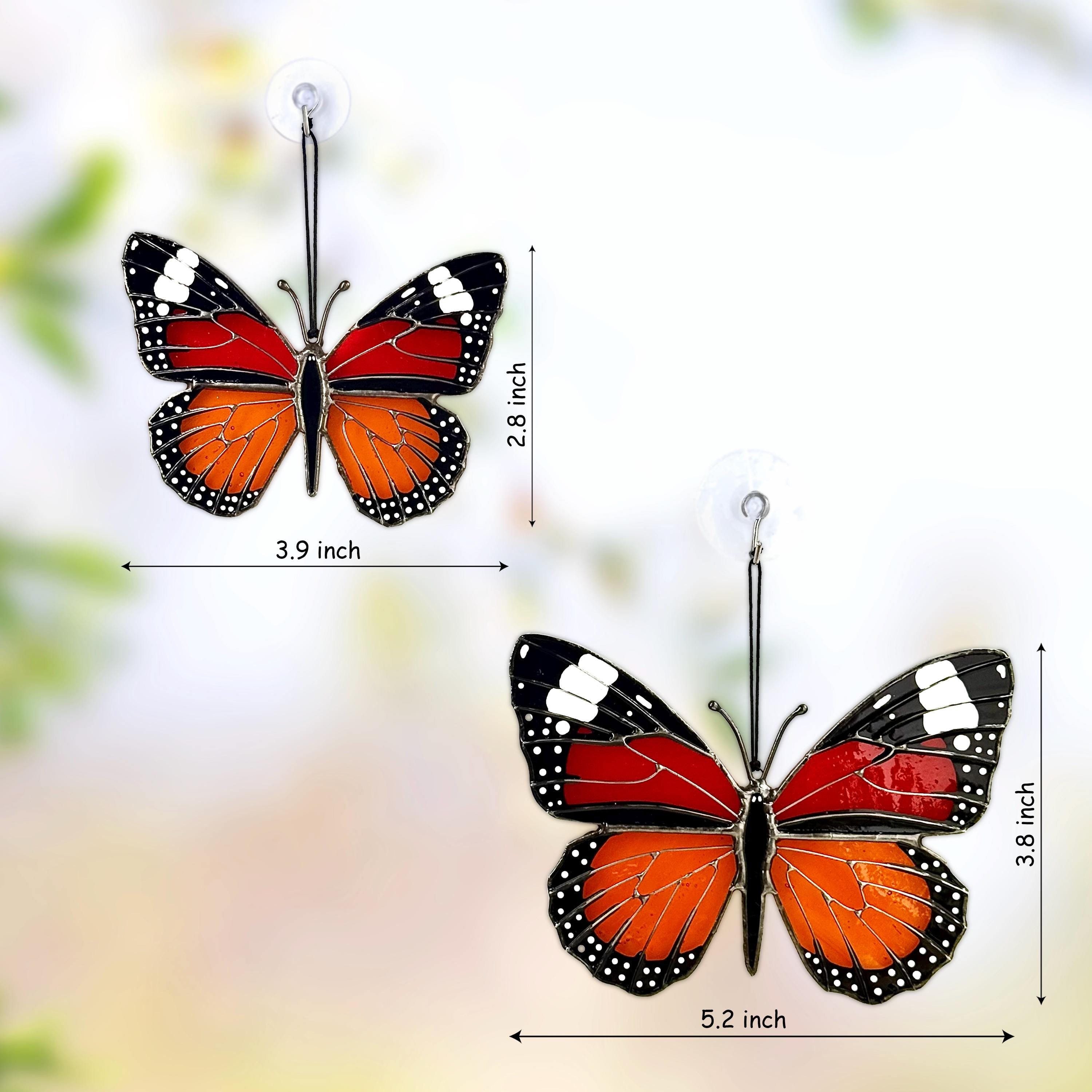 Mini Monarch Butterfly Suncatcher, Stained Glass Car Accessory, Window Hangings, Unique Gift for Mom, Handmade Home Decor, Small Decor
