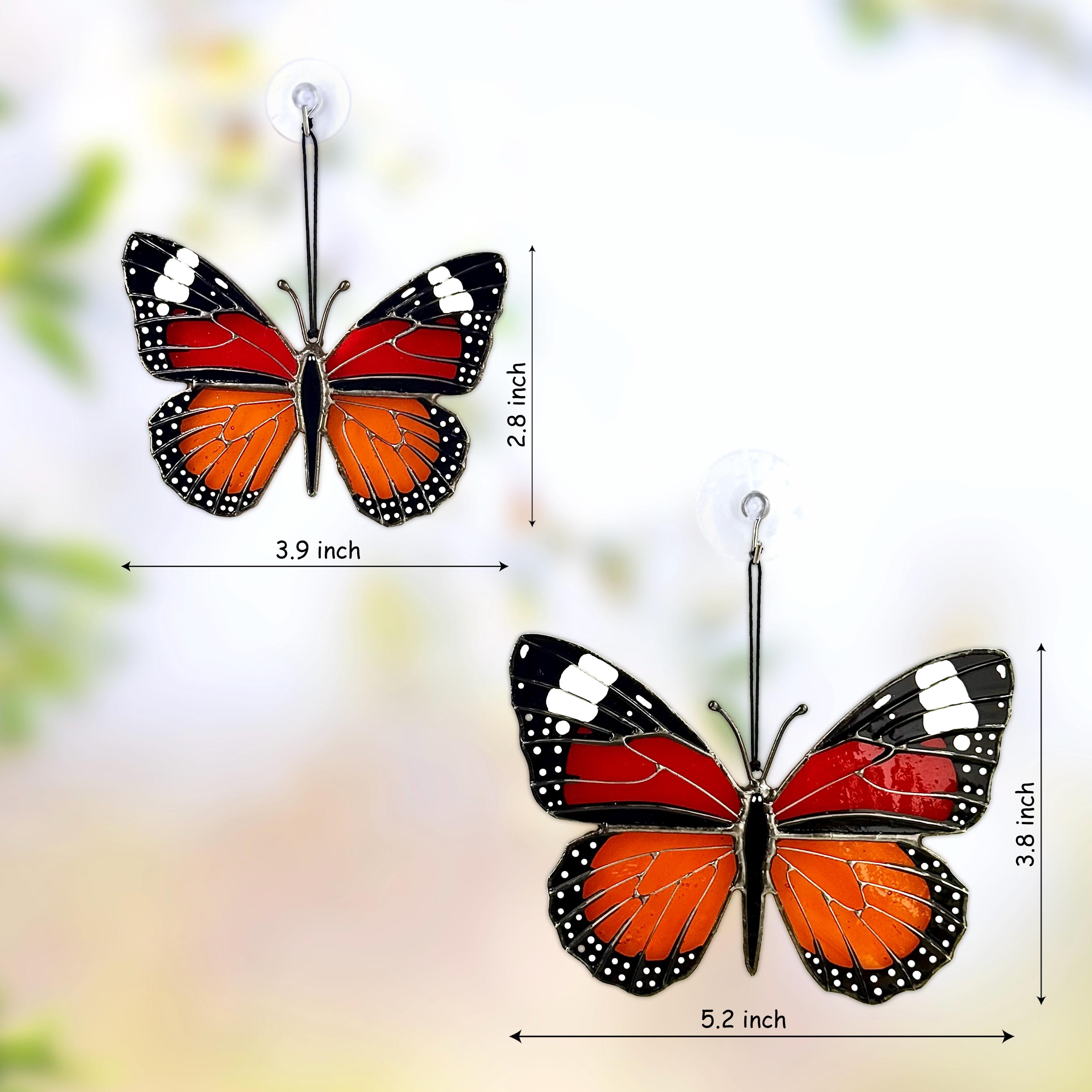 SunStainedGlassUA Mini Monarch Butterfly Suncatcher Stained Glass Window Decor