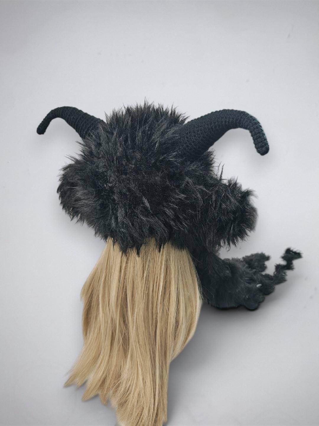 Wild Goat Horn Woodland Hat With Long Savage Fur