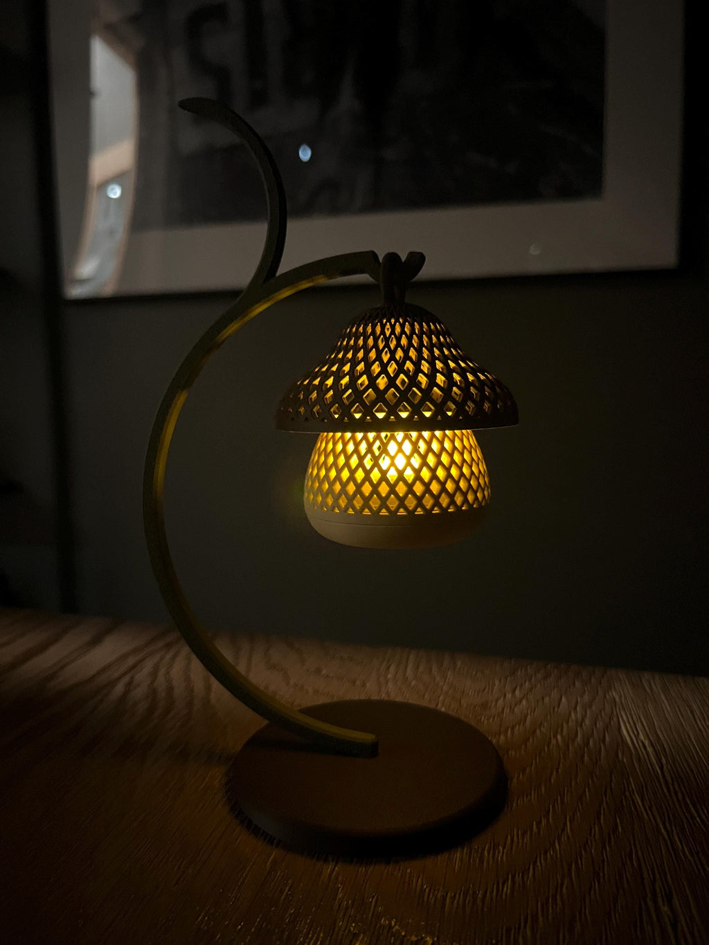bostonhomestudio Mushroom Tealight Lamp Lattice Design Candleholder Cream