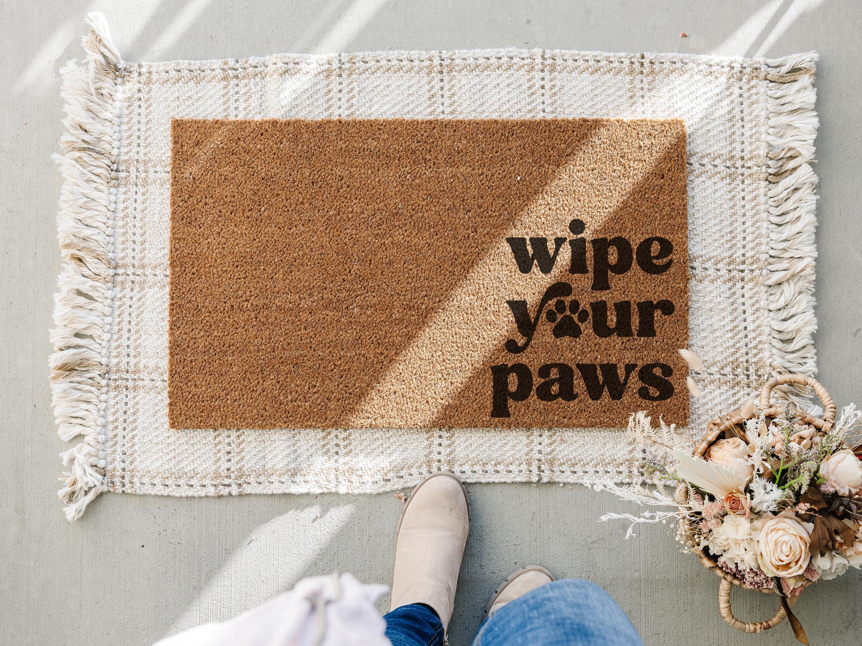 HamlinRowShop Wipe Your Paws Coir Doormat 16x24 in.