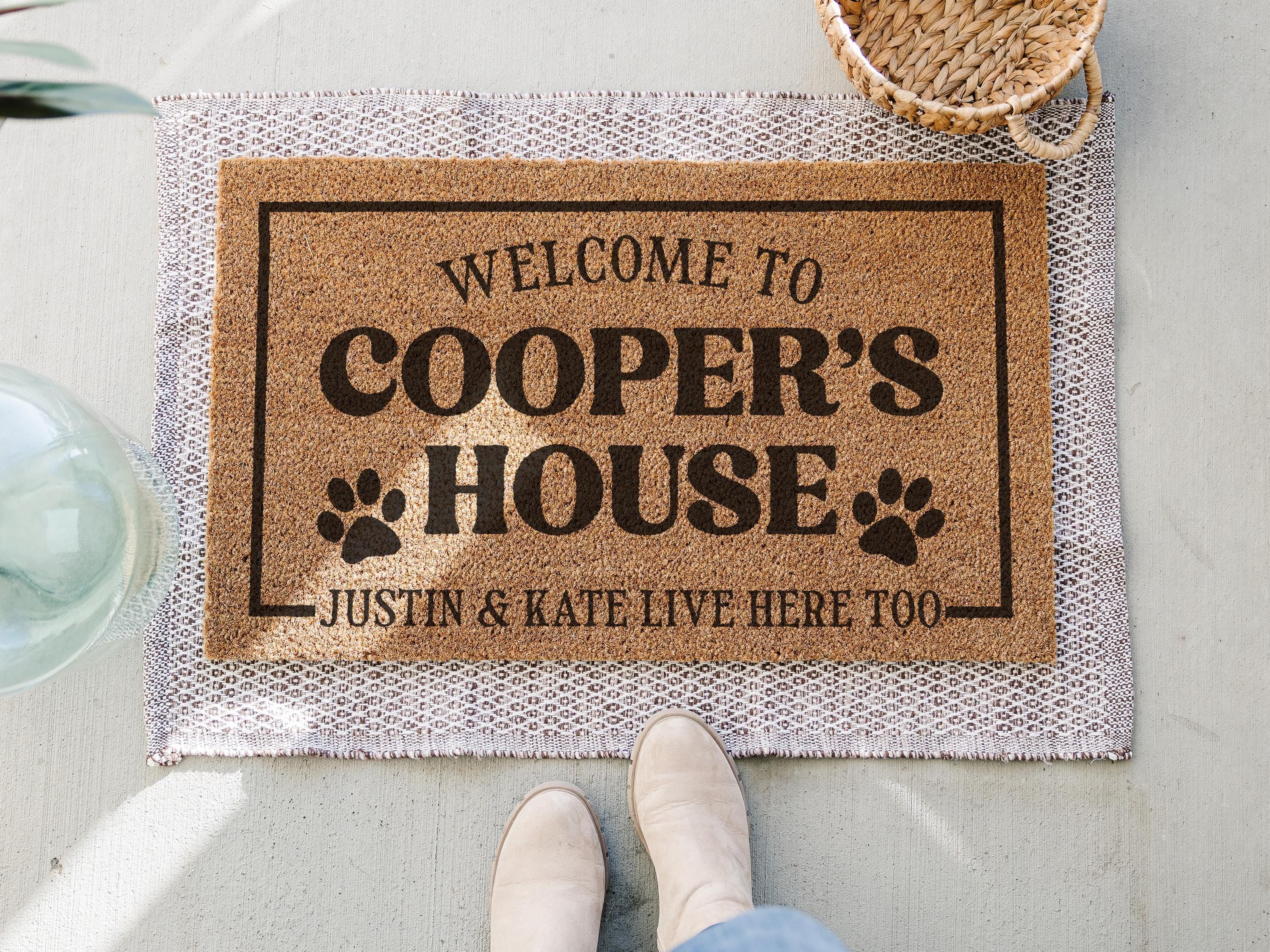 Personalized Coir Dog Doormat Funny Welcome Mat Dog Lover Gift