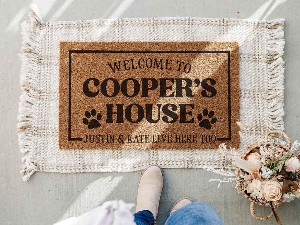 Personalized Coir Dog Doormat Funny Welcome Mat Dog Lover Gift