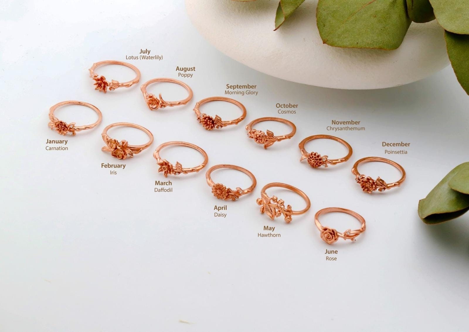 SilverGoldandRose Gold Pinky Ring Sterling Silver Rose Birth Flower Signet