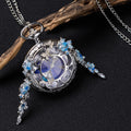 Oryeia Handmade Blue Butterfly Pocket Watch Necklace Real Specimen