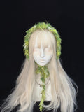 StellarPride Handmade Crochet Headband Y2K Olive Green Boho Hair Bandana
