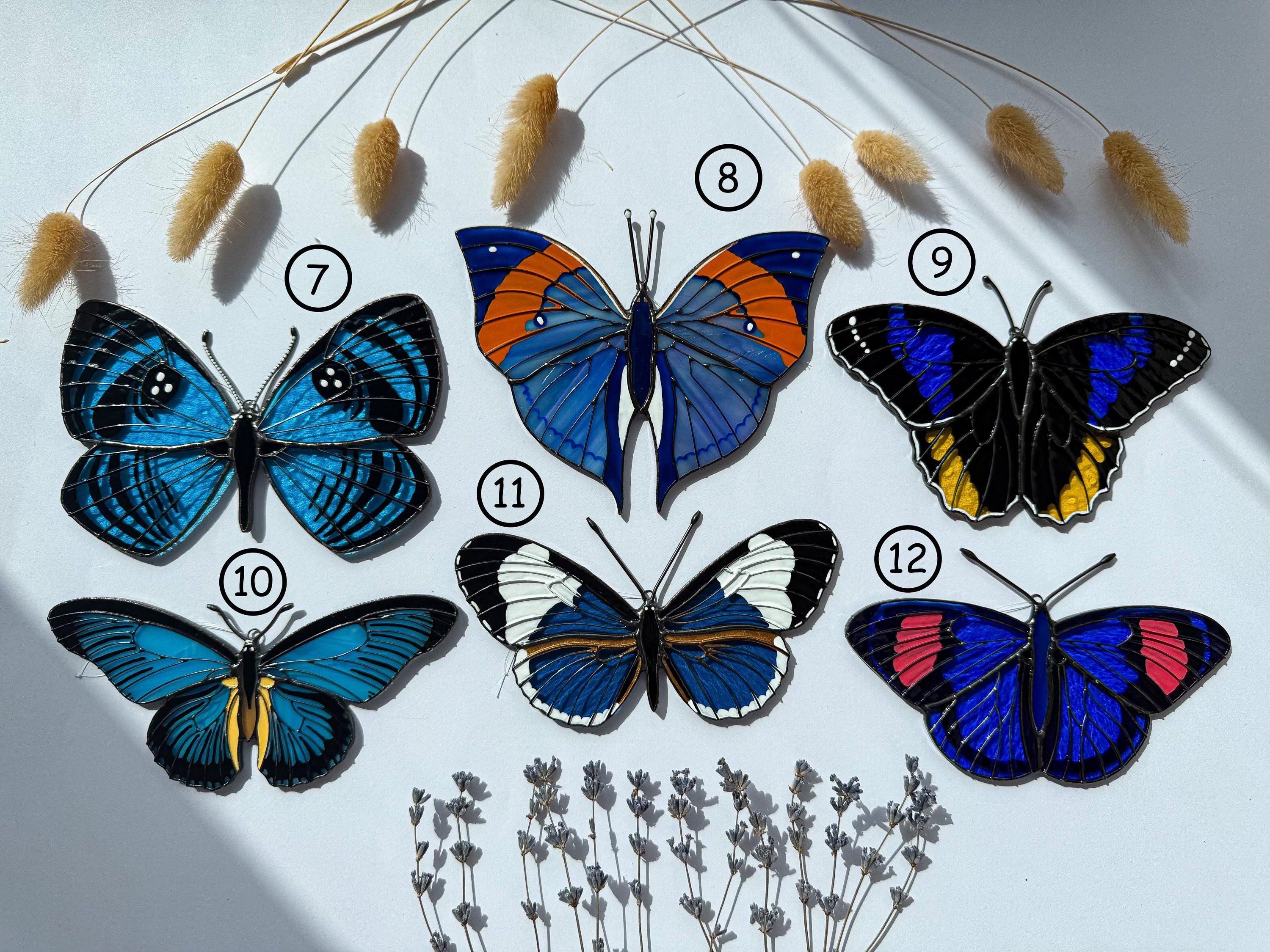 SunStainedGlassUA Sagebrush Sheep Moth Stained Glass Suncatcher 5.9in