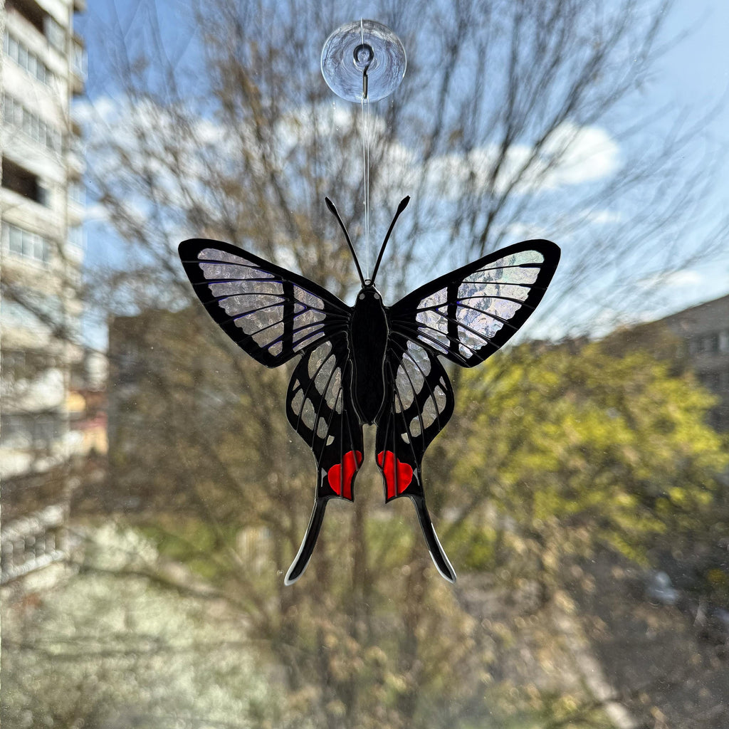 Stained Glass Suncatcher Sylphina Angel Butterfly 5.5in Handmade