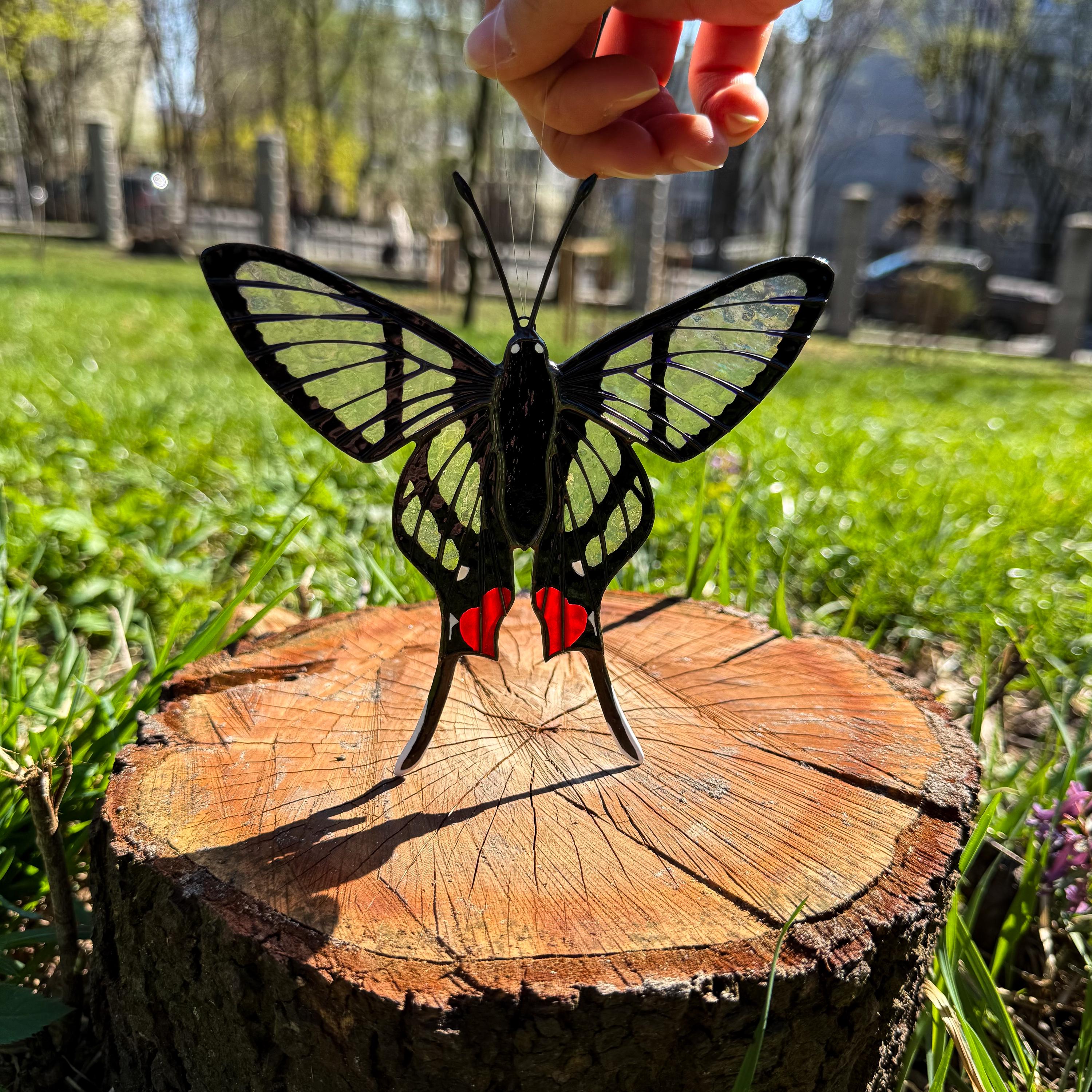 Stained Glass Suncatcher Sylphina Angel Butterfly 5.5in Handmade