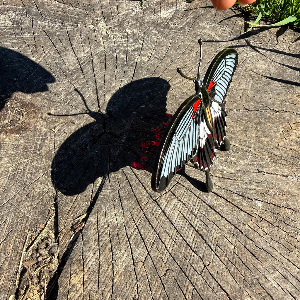 SunStainedGlassUA Asian Swallowtail Butterfly Stained Glass Suncatcher Window Hanging