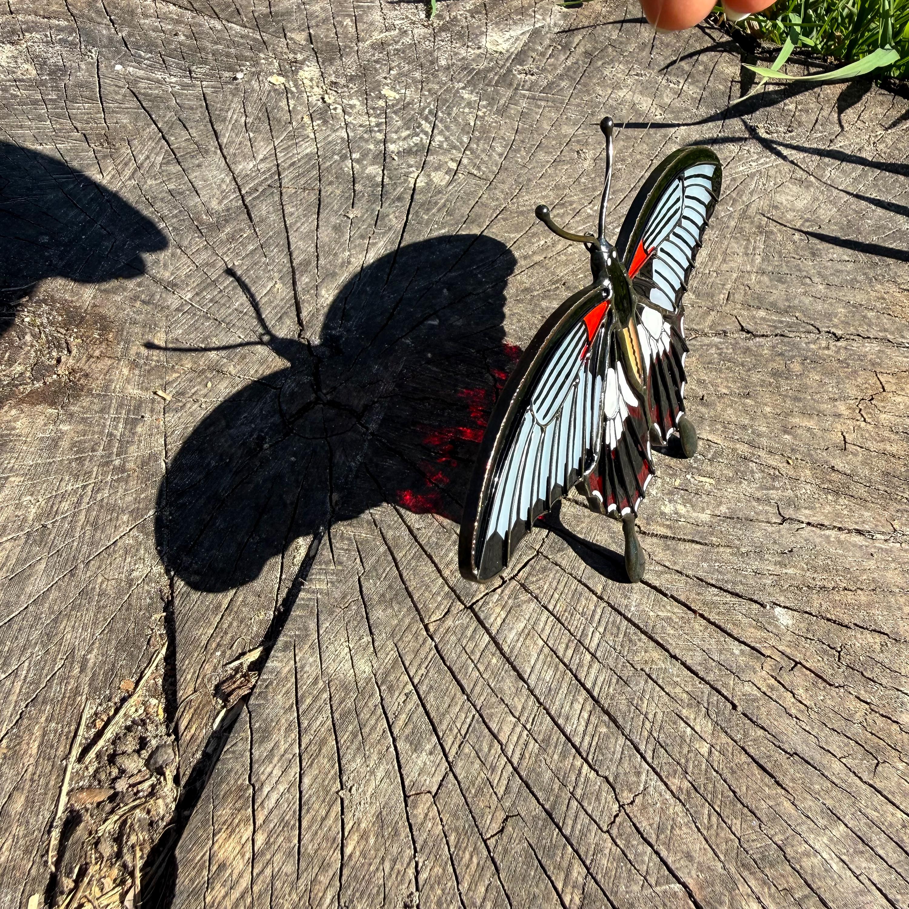 SunStainedGlassUA Asian Swallowtail Butterfly Stained Glass Suncatcher Window Hanging