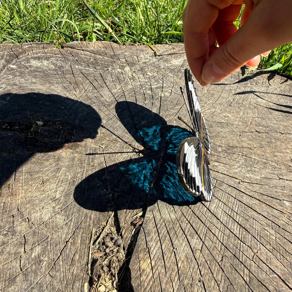 SunStainedGlassUA Sapho Longwing Butterfly Stained Glass Suncatcher Handmade