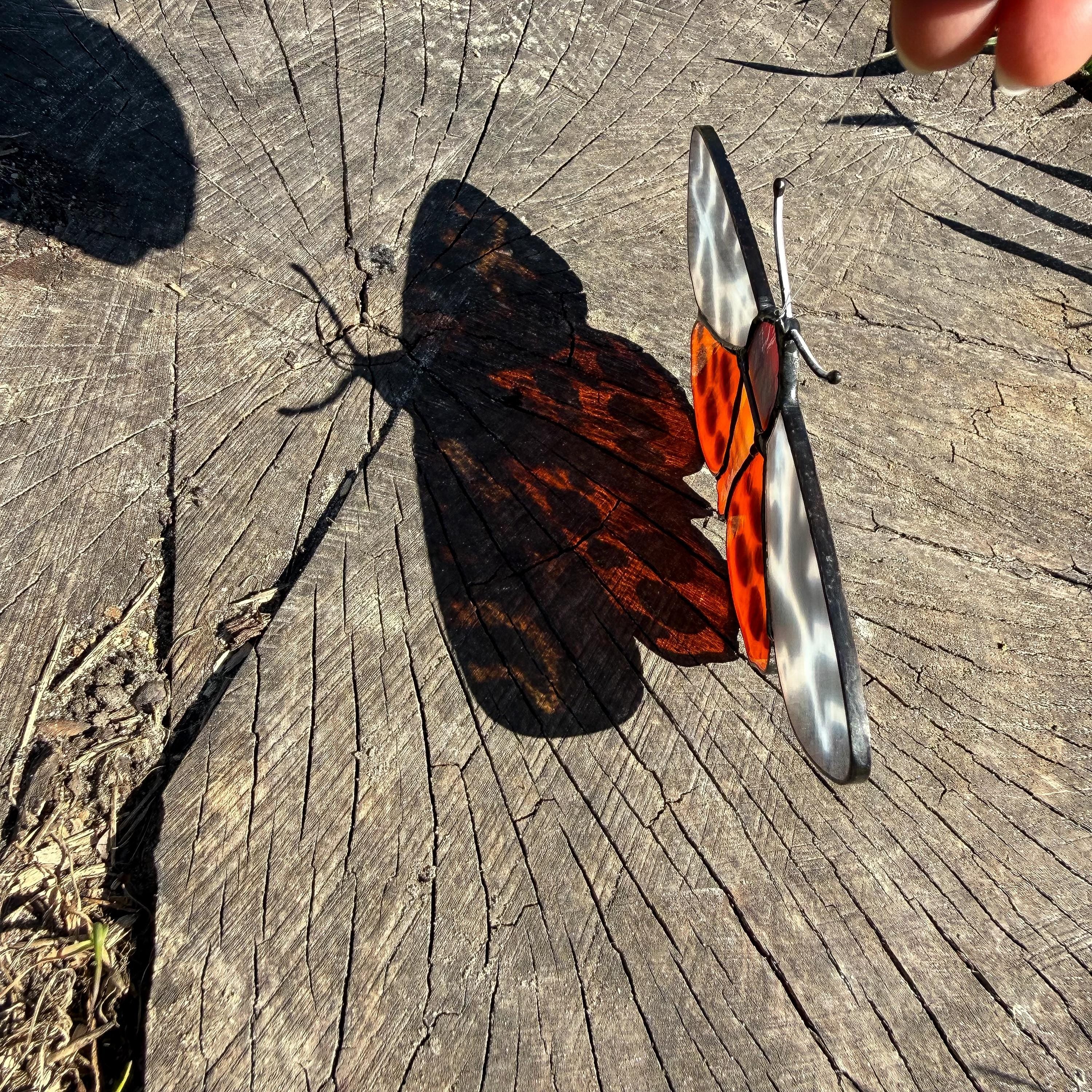SunStainedGlassUA Garden Tiger Moth Stained Glass Suncatcher 5.6in