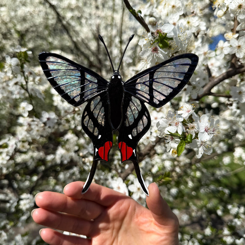 Stained Glass Suncatcher Sylphina Angel Butterfly 5.5in Handmade