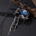 Oryeia Handmade Gothic Pocket Watch Real Blue Morpho Butterfly Jewelry Black Rose Pendant
