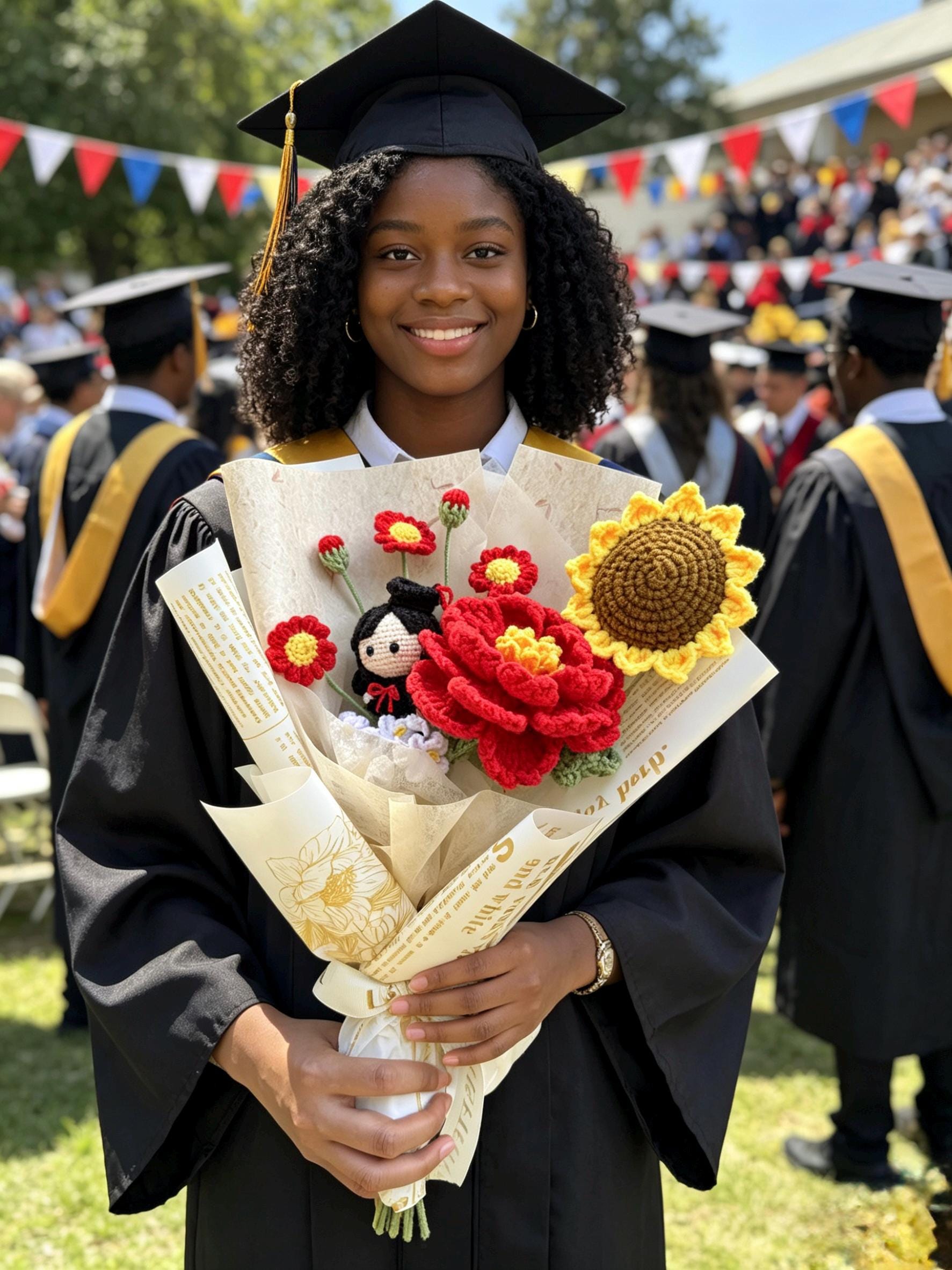 CrochetRecipe Graduation Crochet Flowers Bouquet