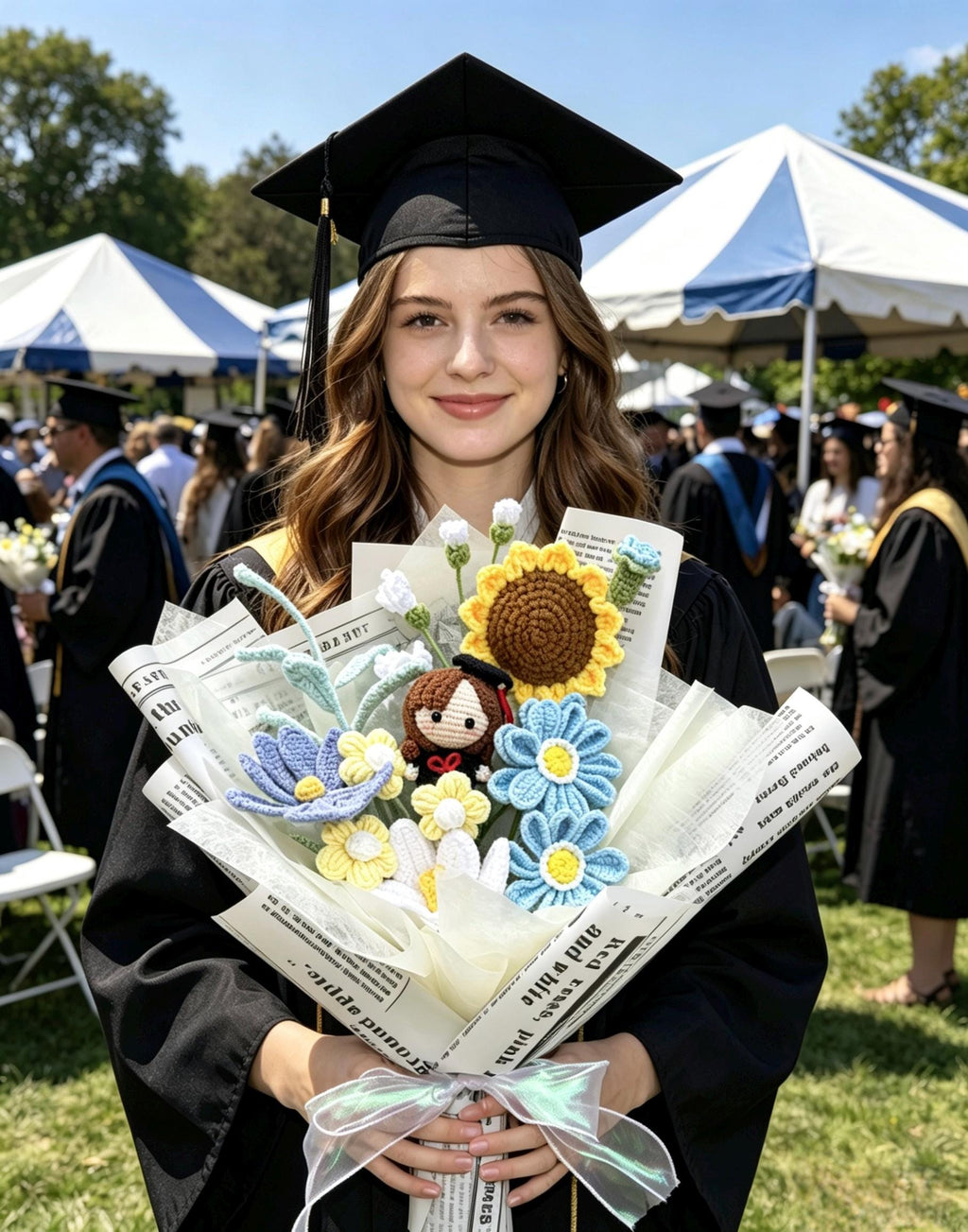 CrochetRecipe Graduation Crochet Flowers Bouquet