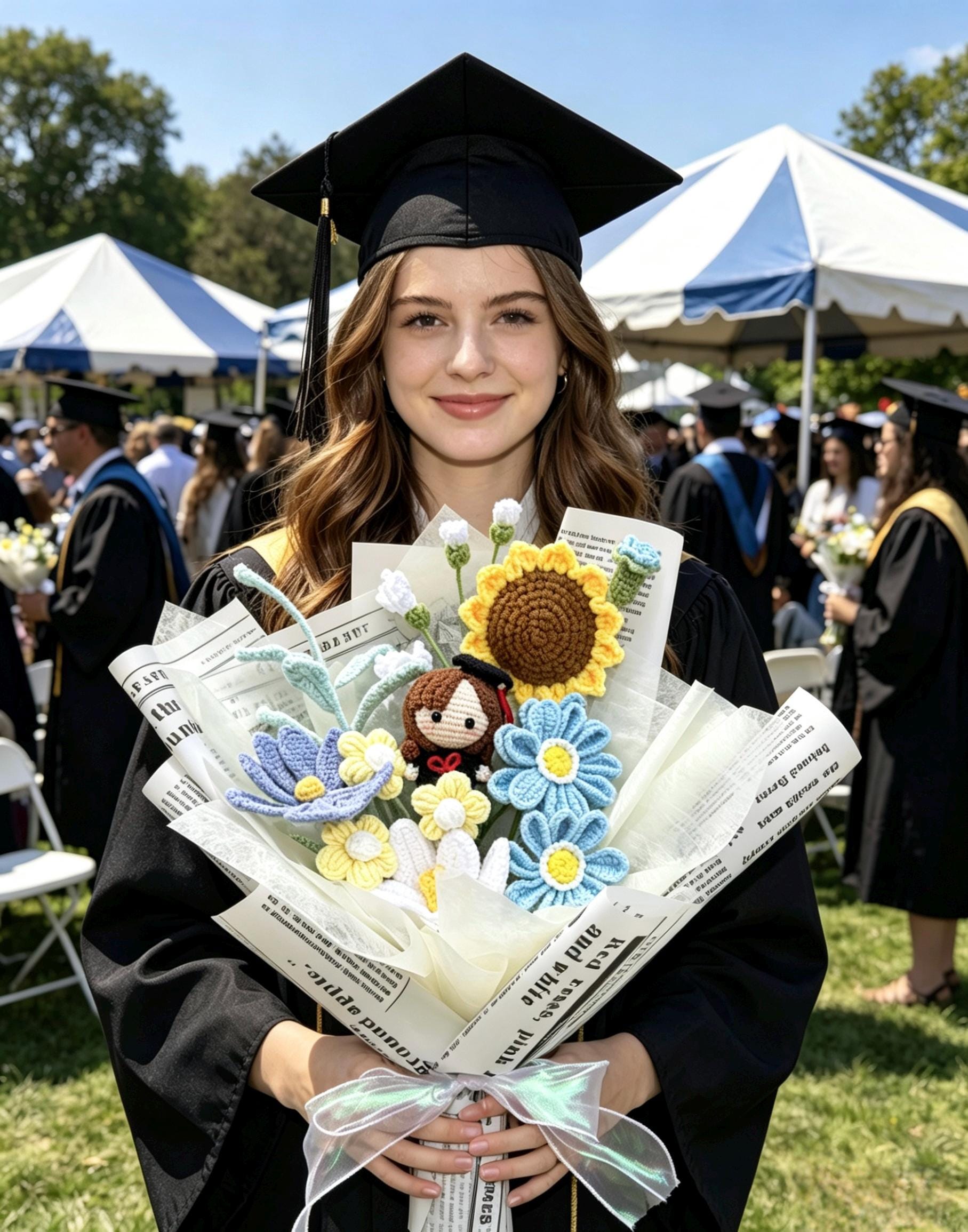 CrochetRecipe Graduation Crochet Flowers Bouquet