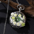 Oryeia Green Butterfly Specimen Handmade Pocket Watch Necklace