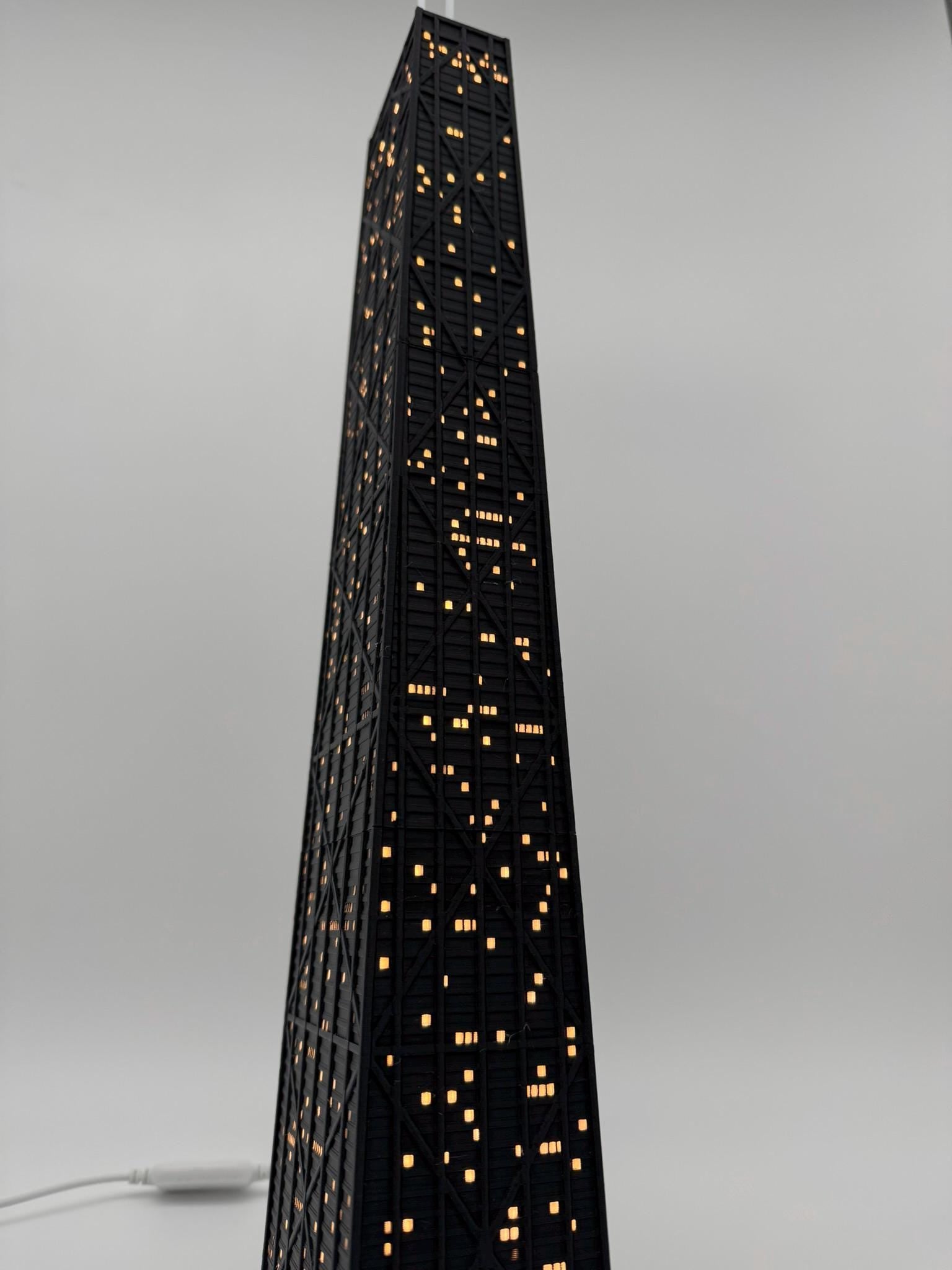 StarsoftheCity John Hancock Center 3D Printed Light Up Model Black
