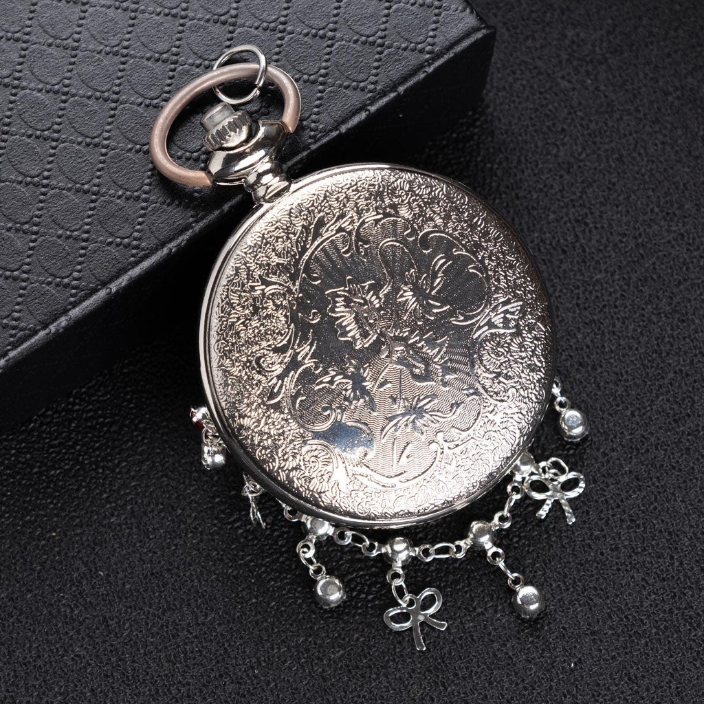 Oryeia Handmade Blue Morpho Butterfly Pocket Watch Necklace