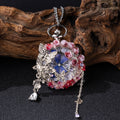 Oryeia Handmade Pocket Watch With Real Blue Morpho Butterfly Specimen