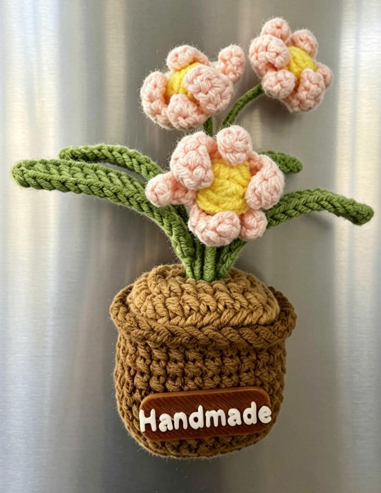 CrochetRecipe Handmade Mini Potted Plant Refrigerator Magnets 3in