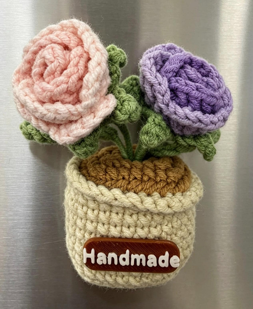 CrochetRecipe Handmade Mini Potted Plant Refrigerator Magnets 3in