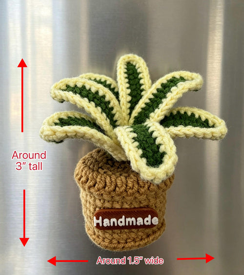 CrochetRecipe Handmade Mini Potted Plant Refrigerator Magnets 3in