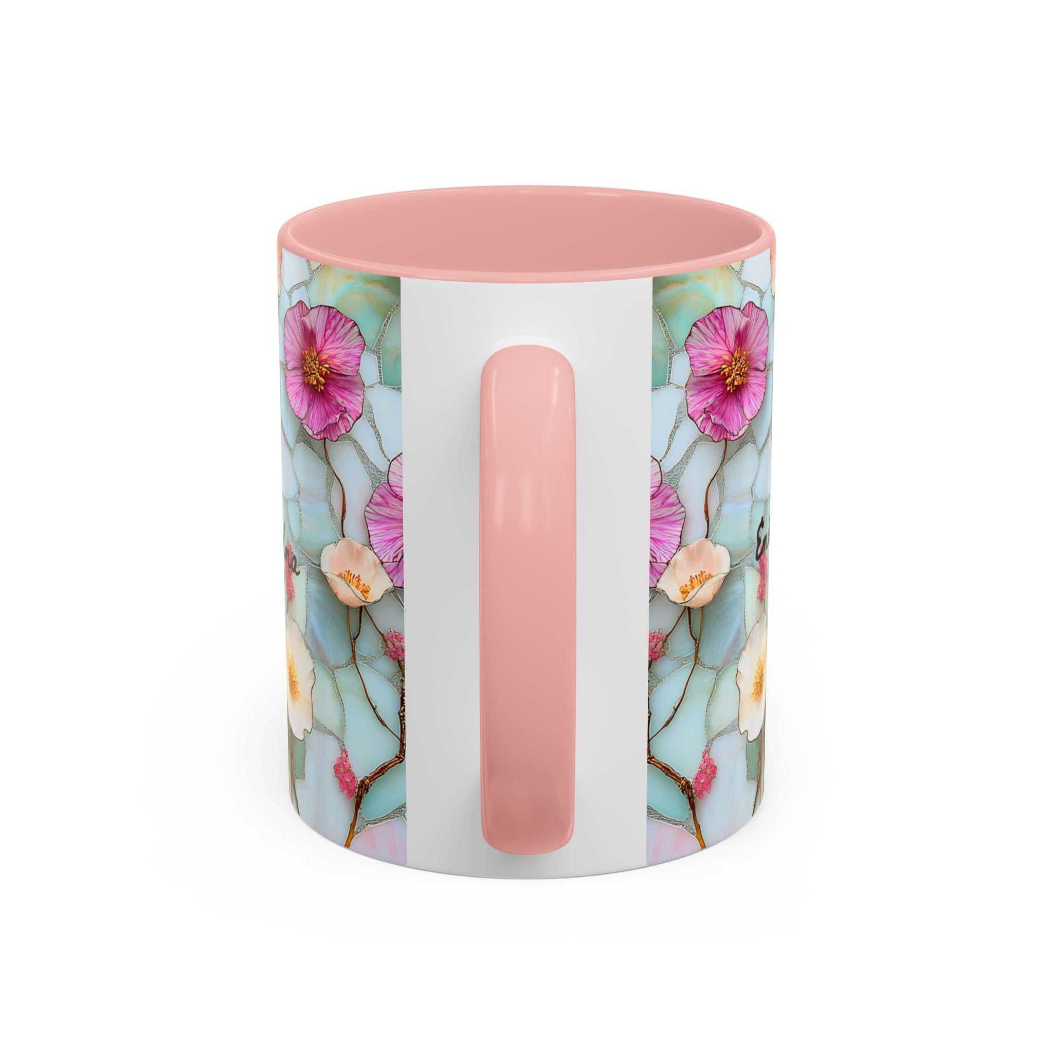 Personalized Floral Ceramic Grandma Mug Custom Grandchild Name Coffee Cup