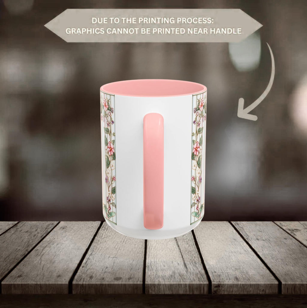 LELORESTORE Personalized Grandma Floral Stripe Mug Custom Grandkids Names