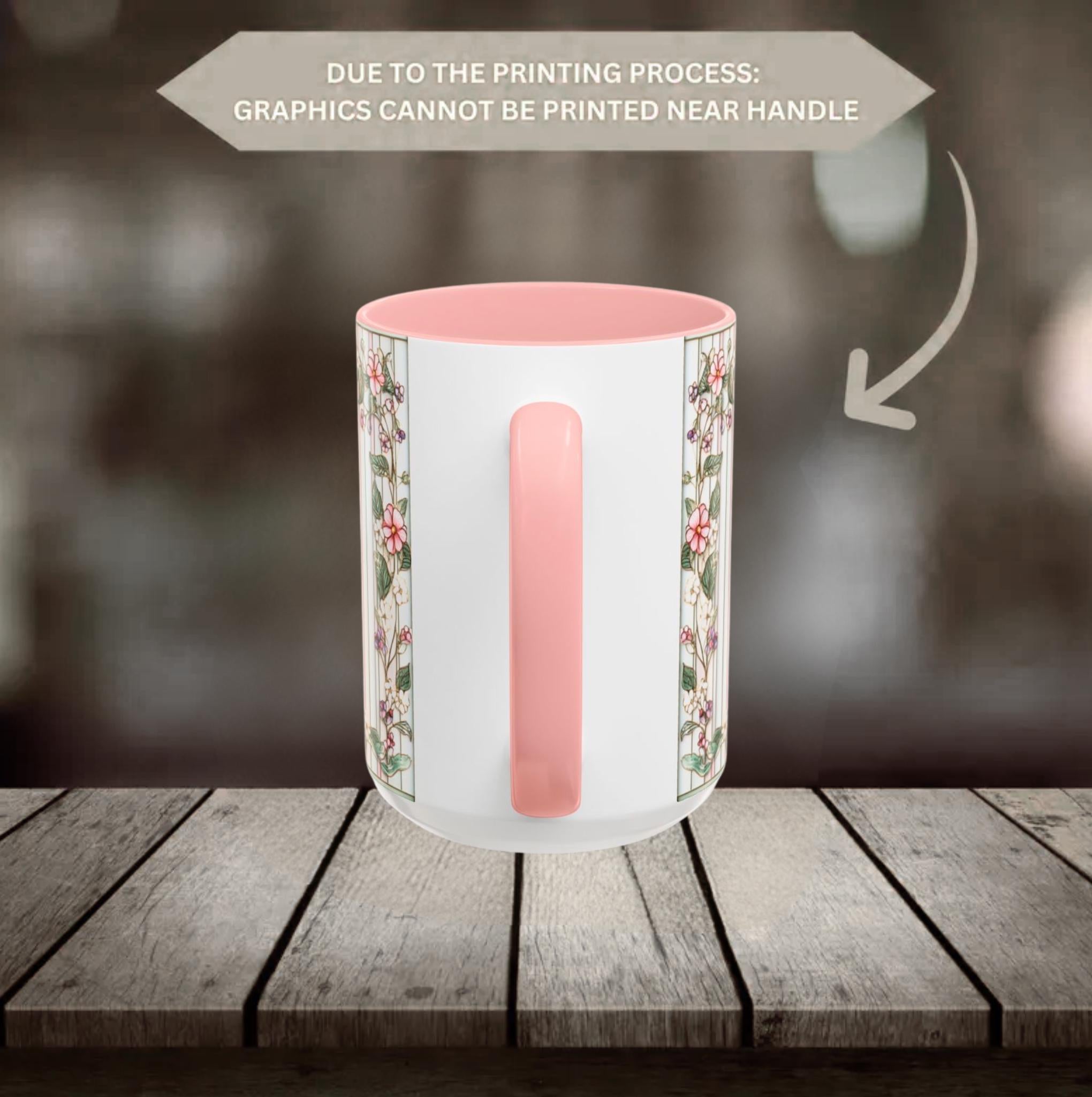LELORESTORE Personalized Grandma Floral Stripe Mug Custom Grandkids Names