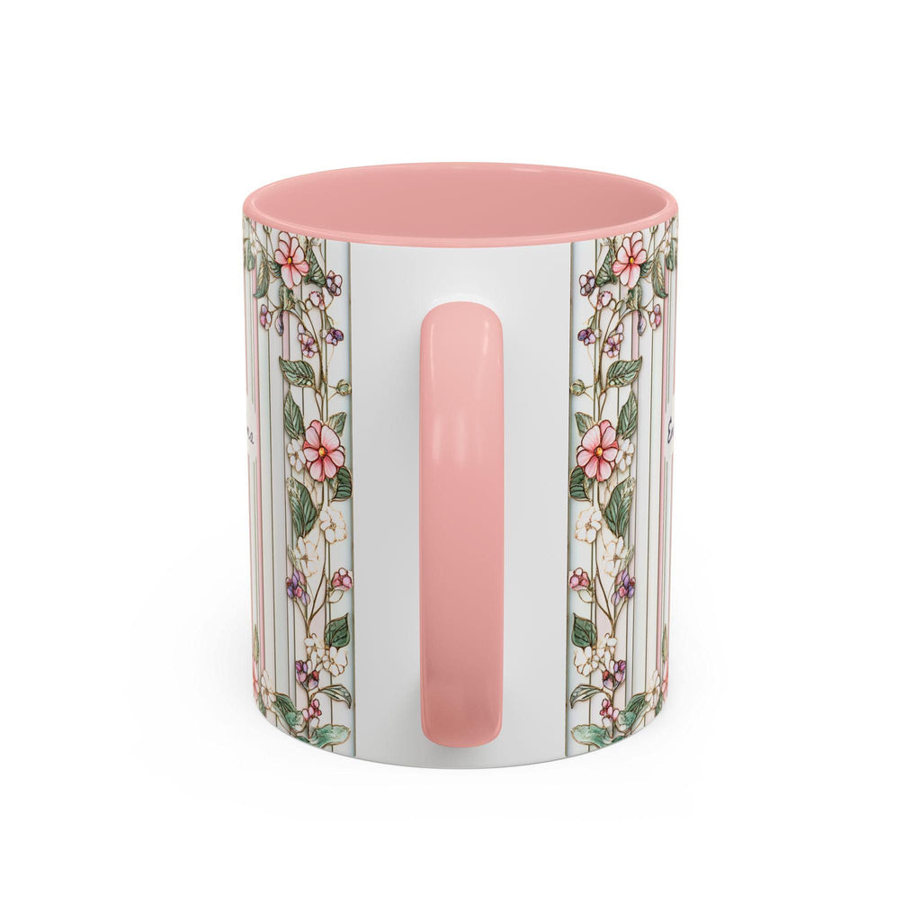LELORESTORE Personalized Grandma Floral Stripe Mug Custom Grandkids Names