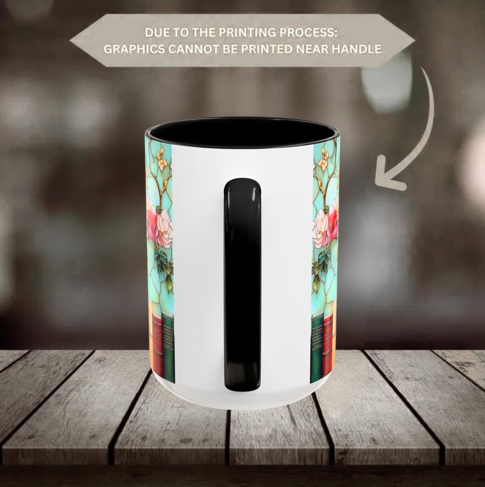 Personalized Grandma Custom Mug Name Floral Faux Stained Glass Coffee Cup