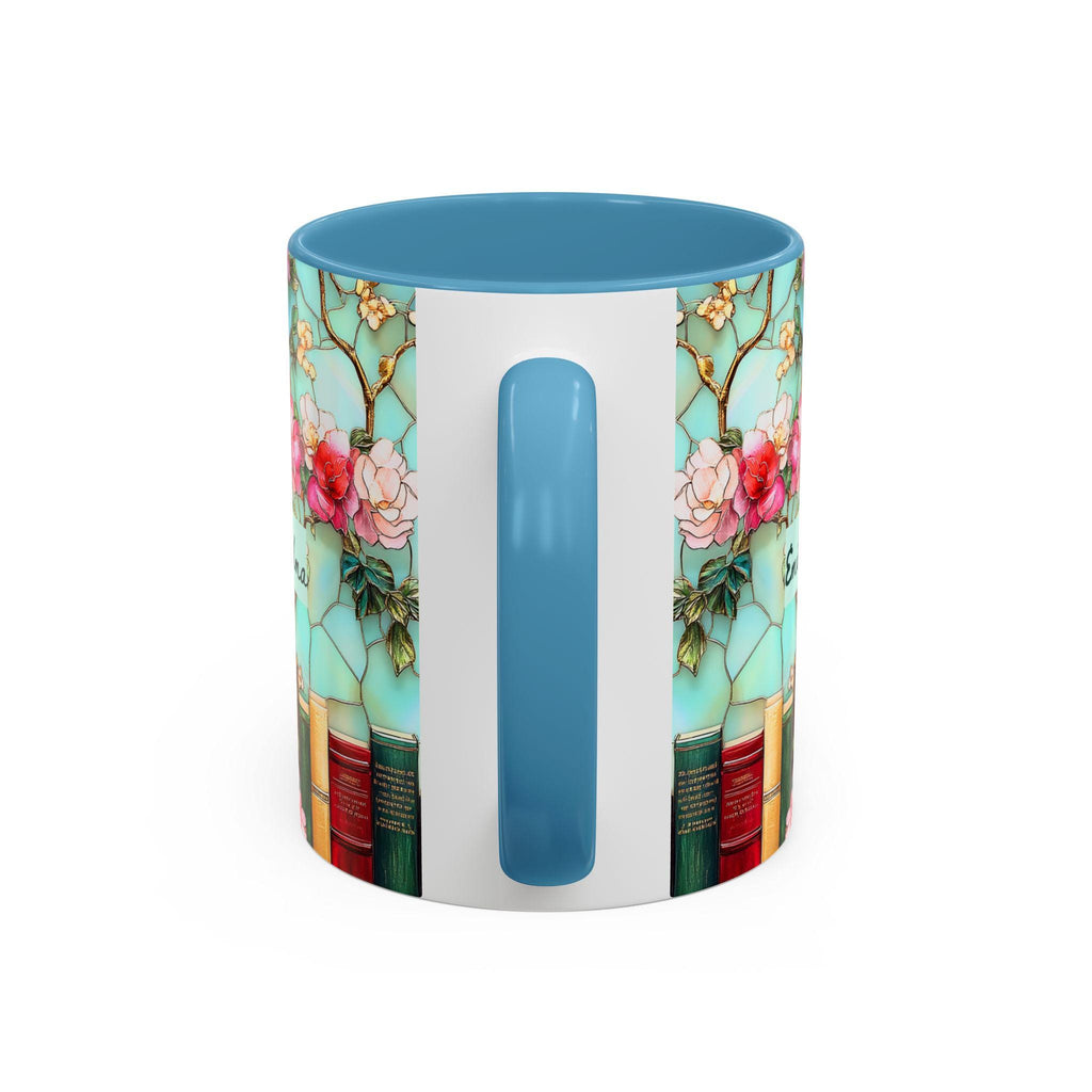Personalized Grandma Custom Mug Name Floral Faux Stained Glass Coffee Cup