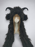 Wild Goat Horn Woodland Hat With Long Savage Fur