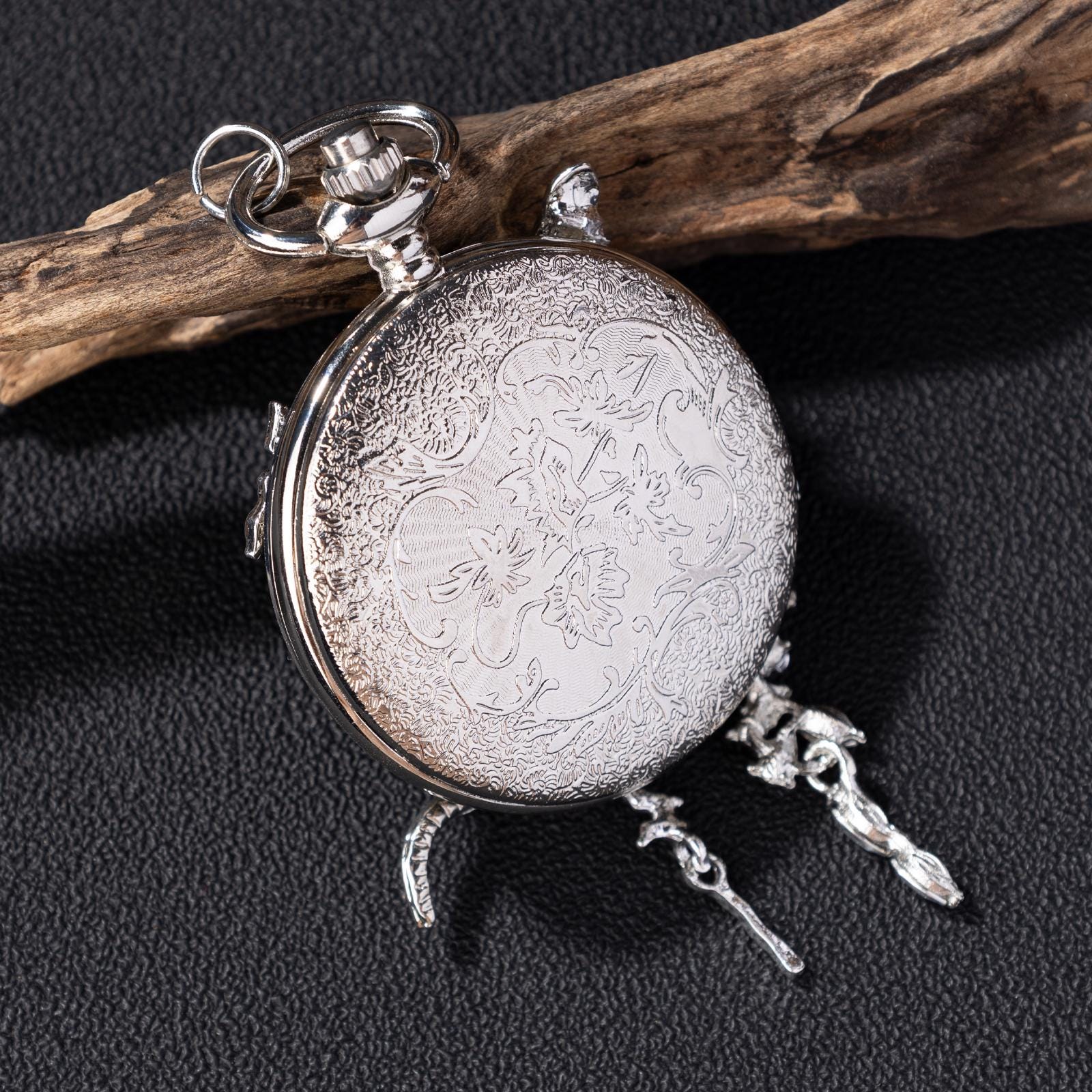 Oryeia Handmade Snake & Butterfly Specimen Gothic Pocket Watch