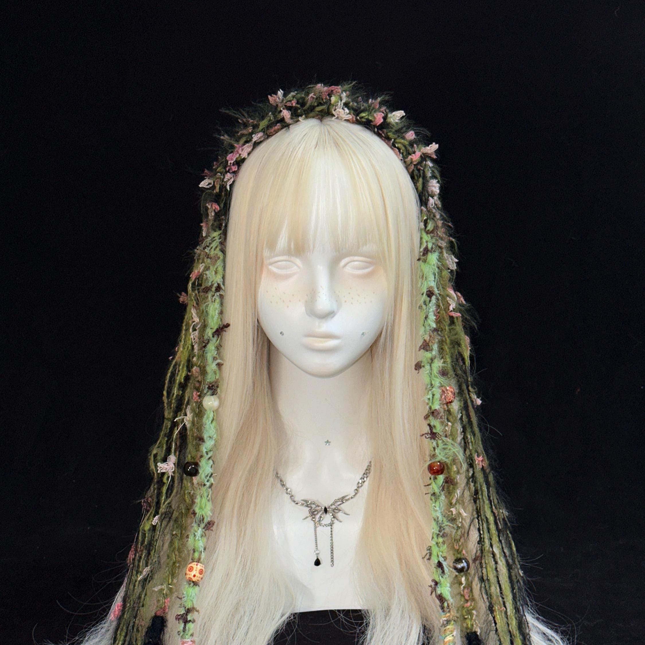 StellarPride Woodland Fairy Headband With Beaded Tassel Strands