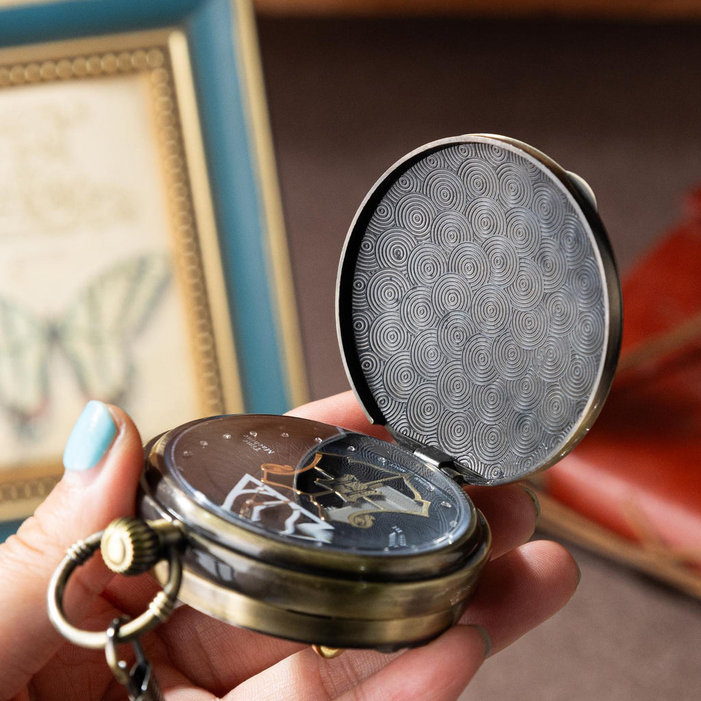 Oryeia Harry Potter Musical Pocket Watch Custom Photo Engraved Keepsake