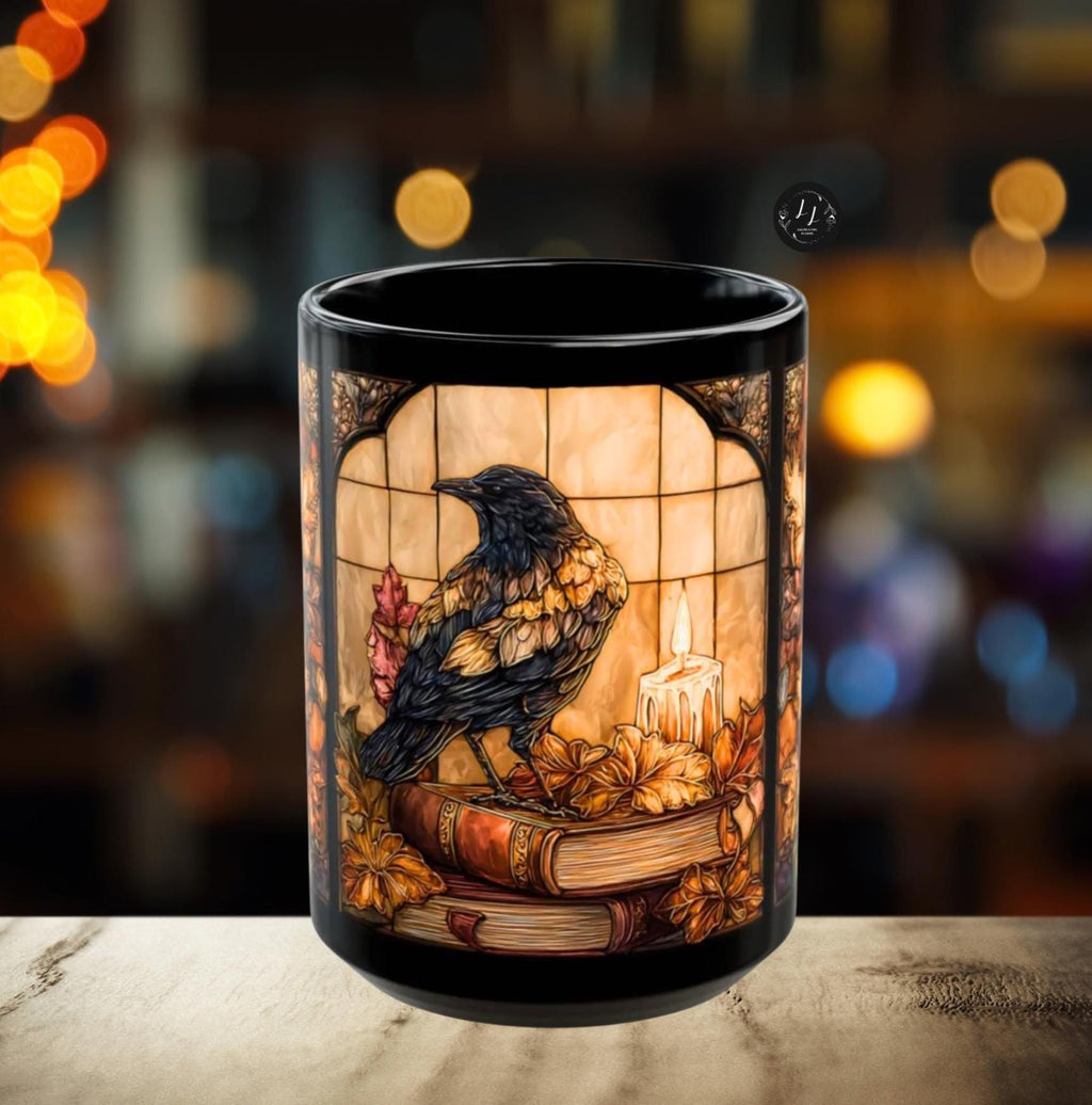 LELORESTORE Gothic Raven Coffee Mug Dark Academia Bookish Design