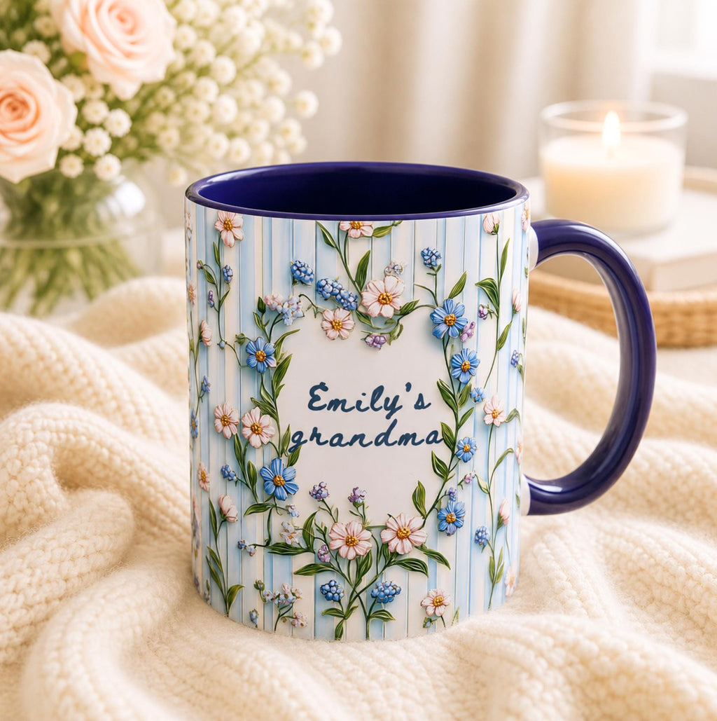 Personalized Grandma Mug With Grandchild Name Pregnancy Announcement Gift