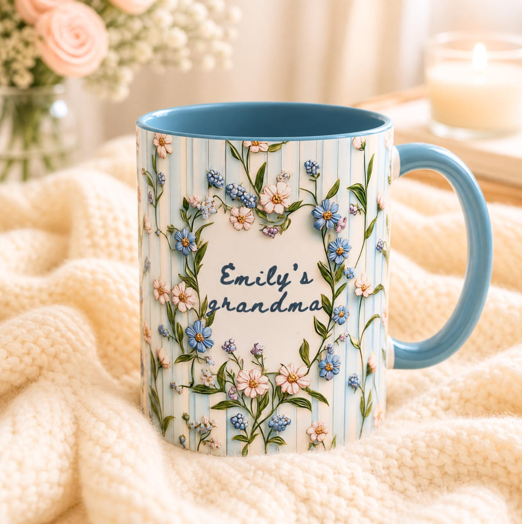 Personalized Grandma Mug With Grandchild Name Pregnancy Announcement Gift
