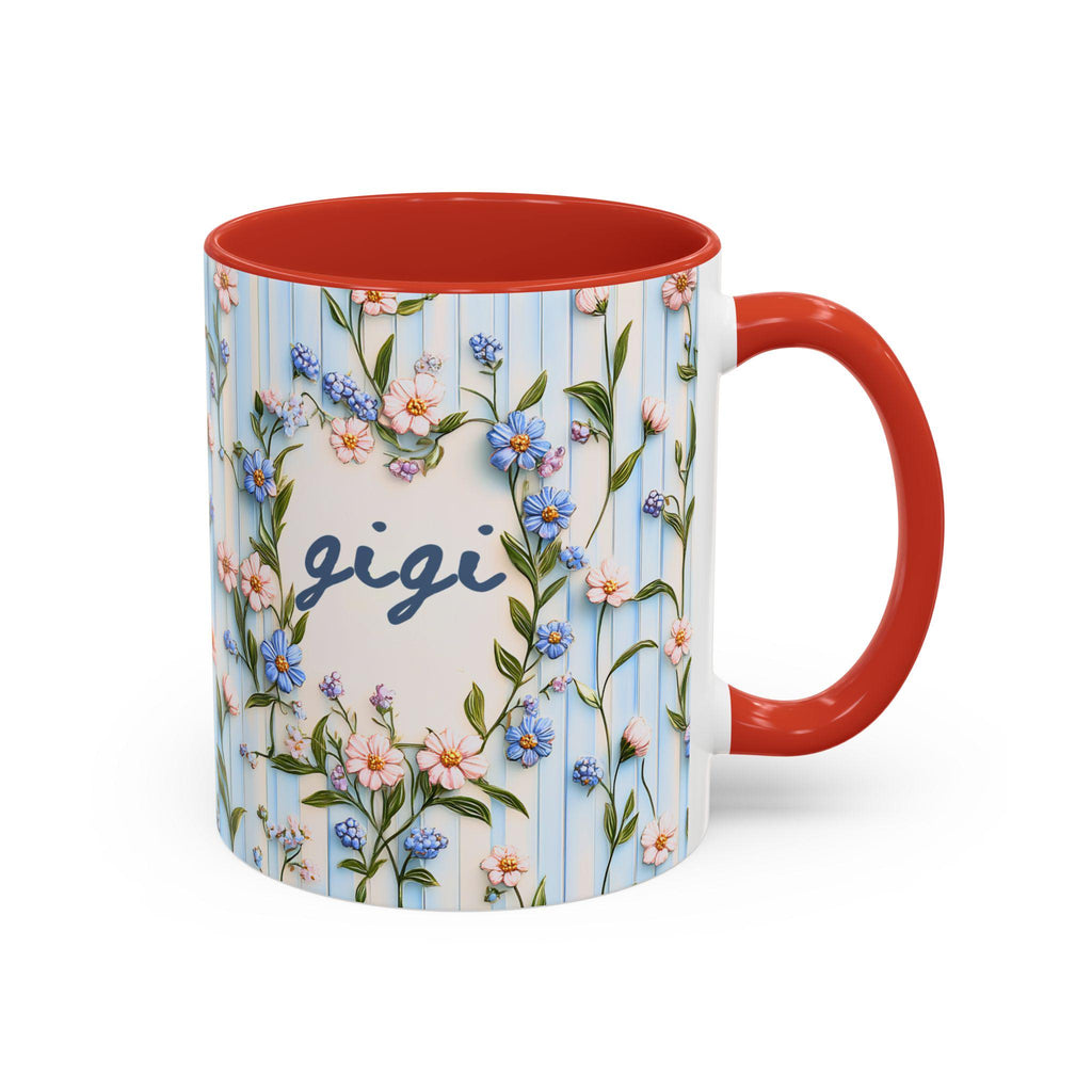 LELORESTORE Personalized Gigi Floral Mug Custom Name Coffee Cup