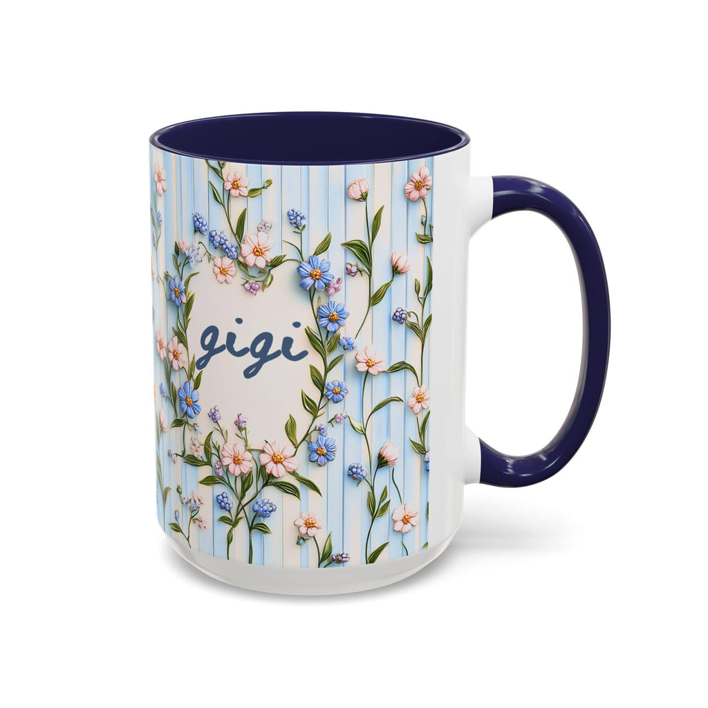 LELORESTORE Personalized Gigi Floral Mug Custom Name Coffee Cup