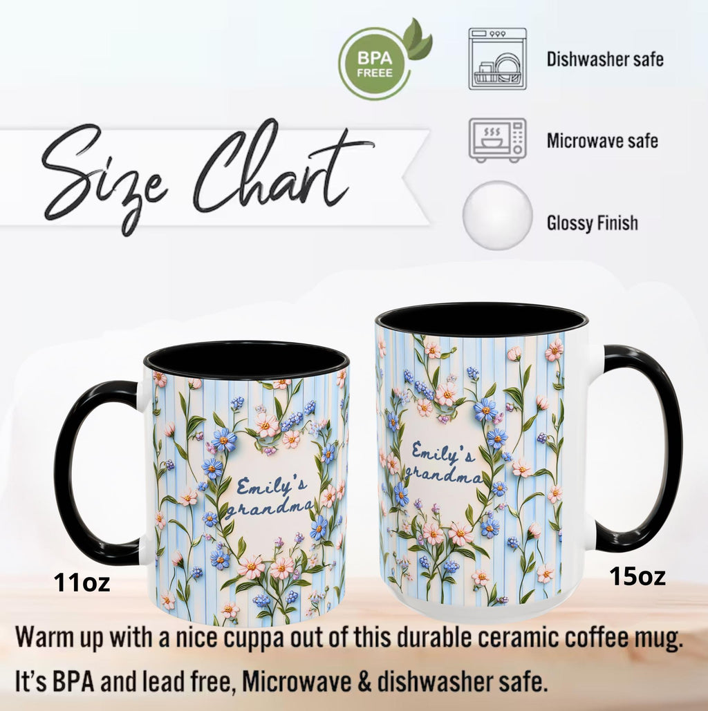 Personalized Grandma Mug With Grandchild Name Pregnancy Announcement Gift