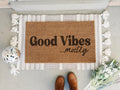 HamlinRowShop Good Vibes Mostly Coir Doormat Funny Welcome Mat
