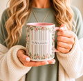 LELORESTORE Personalized Grandma Floral Stripe Mug Custom Grandkids Names