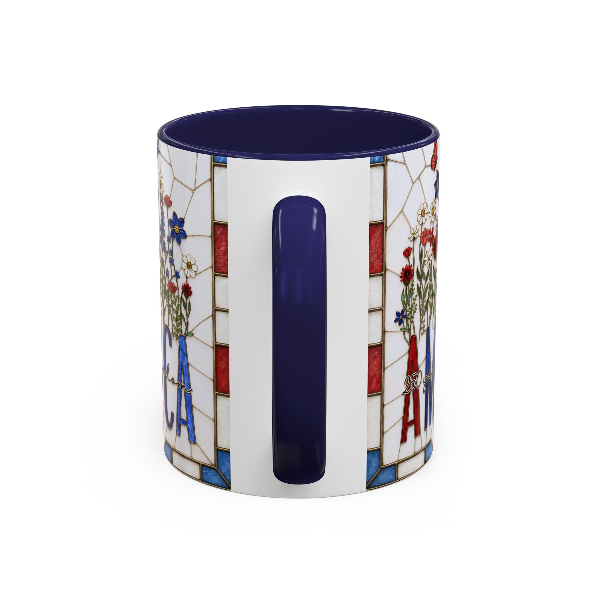 LELORESTORE America 250 Faux Stained Glass Wildflower Coffee Mug